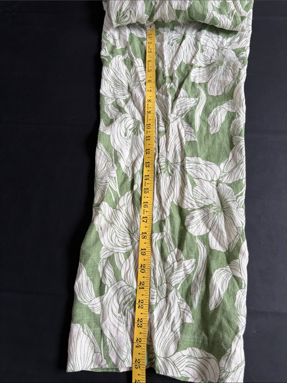 Tahari 100% Linen Floral Wide Leg Crop Pants M - Picture 7 of 8